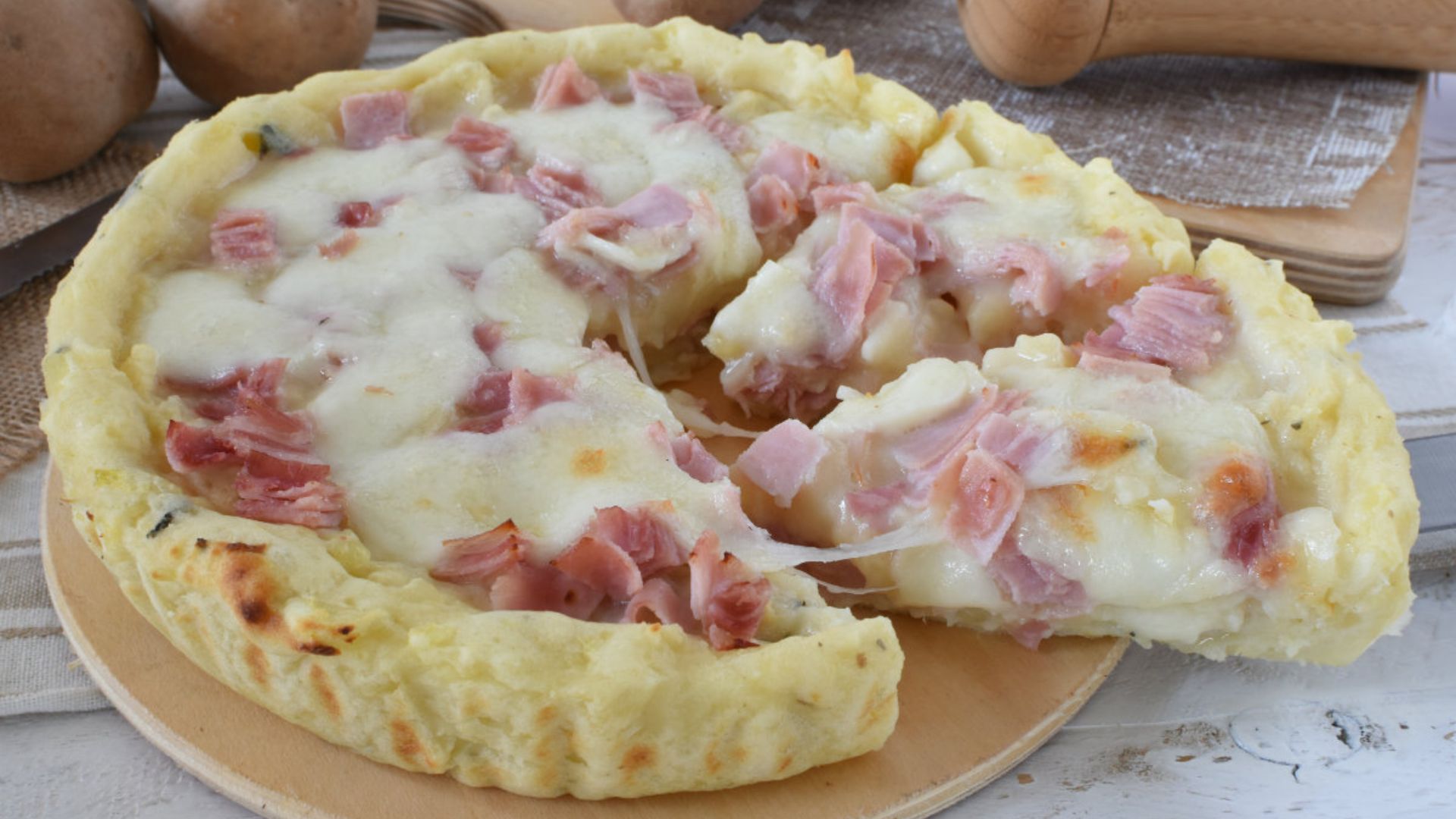 Tarte Au Pommes De Terre, Jambon Cuit Et Mozzarella – Recettes Plat